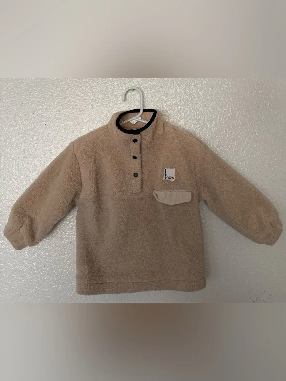 Zara Kids Beige Sherpa Pullover Jacket boys size 18-24 Months